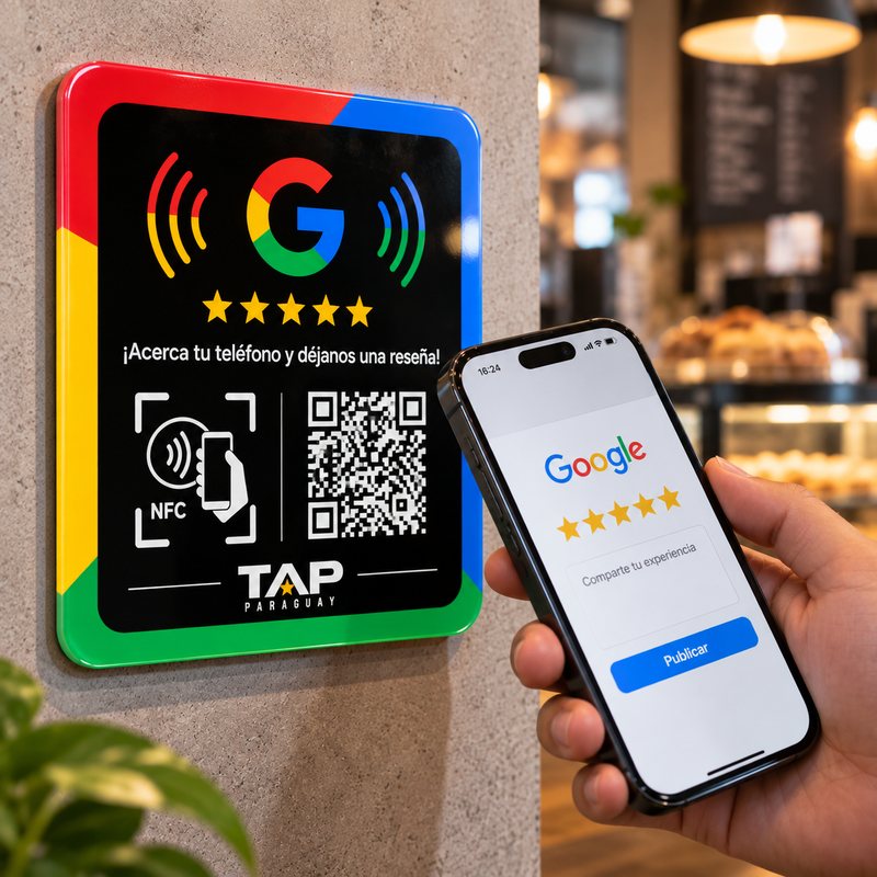 Cliente con el celular sobre la placa